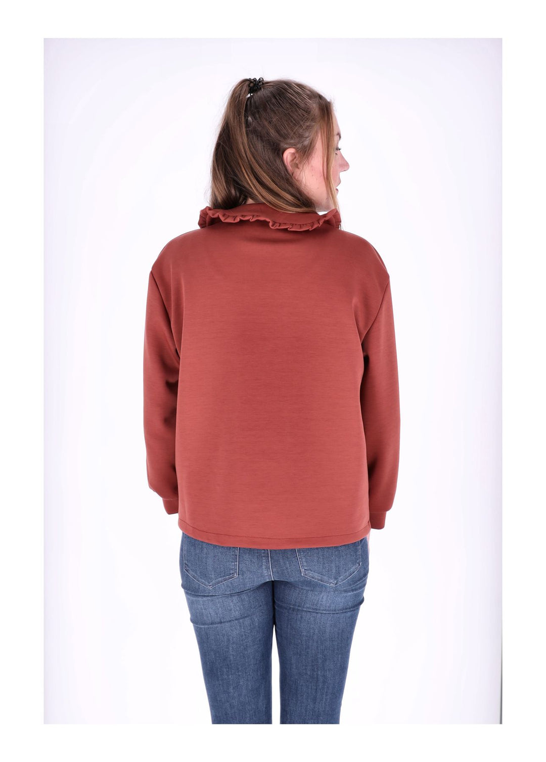 Splash of Color Damen Poloshirt Rüschenkragen