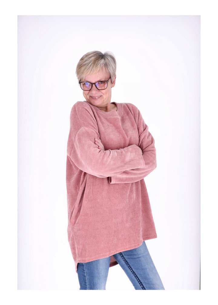 Longshirt Damen Cordoptik Splash of Color
