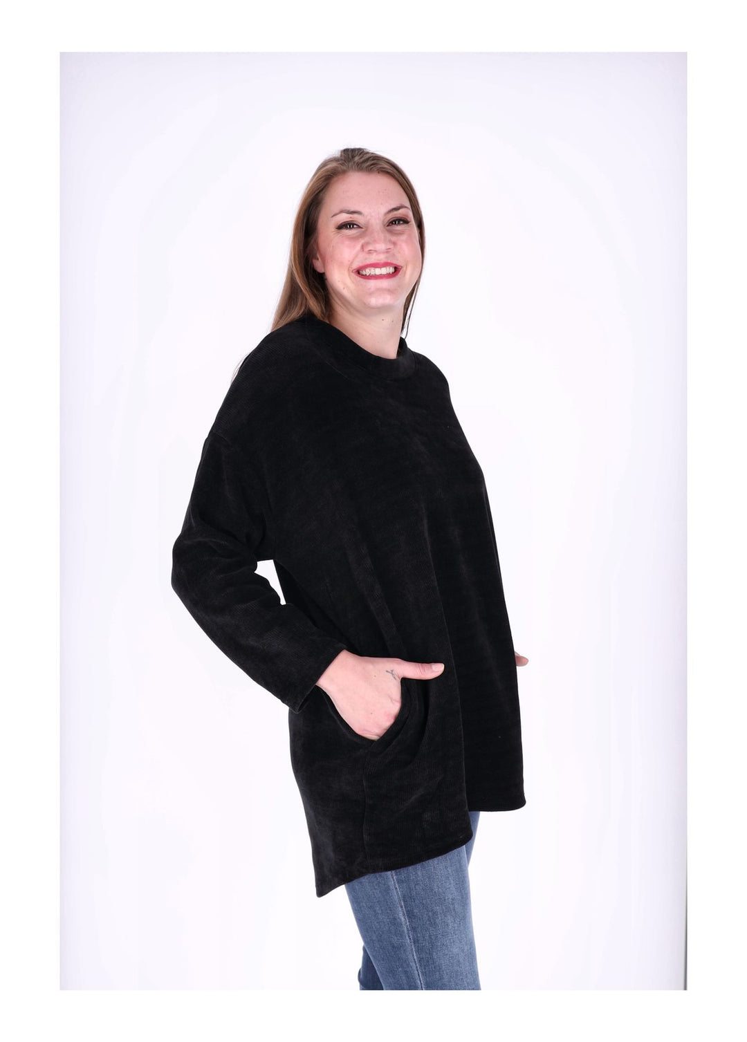 Longshirt Damen Cordoptik Splash of Color