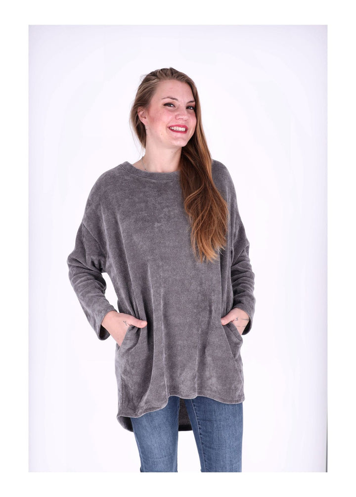 Longshirt Damen Cordoptik Splash of Color