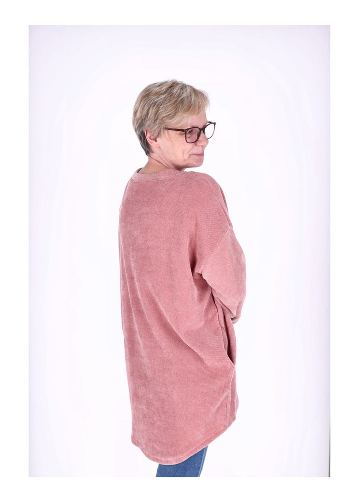Longshirt Damen Cordoptik Splash of Color