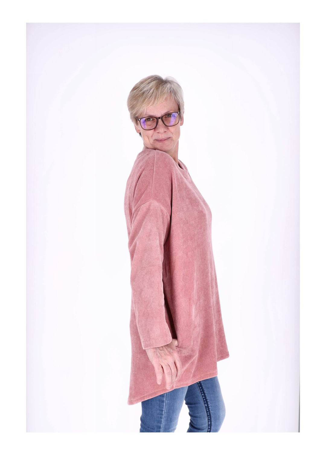 Longshirt Damen Cordoptik Splash of Color