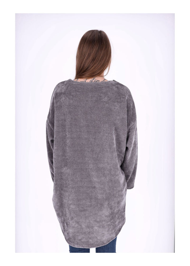 Longshirt Damen Cordoptik Splash of Color