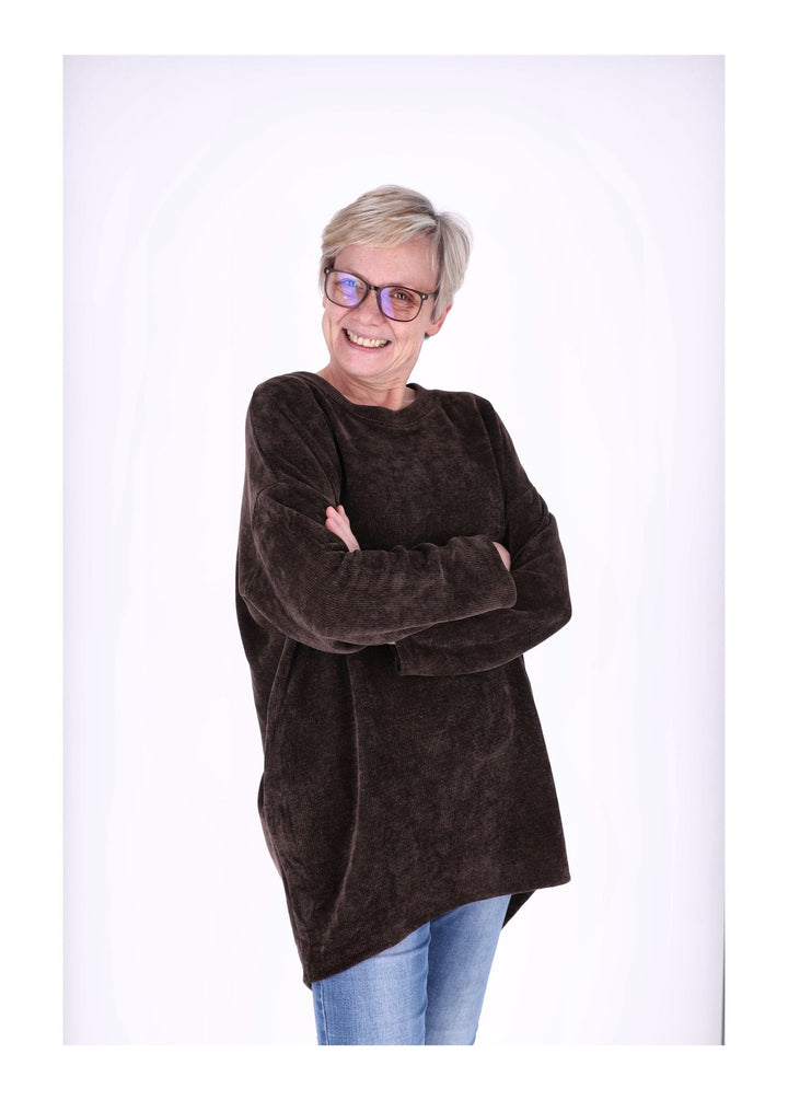 Longshirt Damen Cordoptik Splash of Color