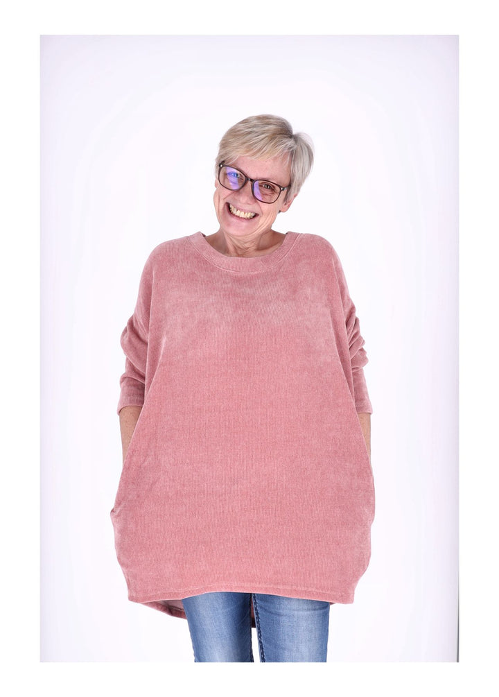 Longshirt Damen Cordoptik Splash of Color
