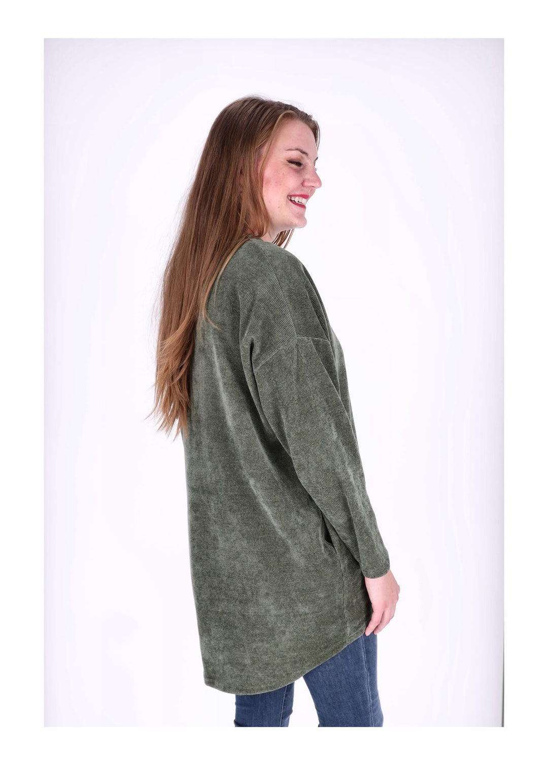 Longshirt Damen Cordoptik Splash of Color