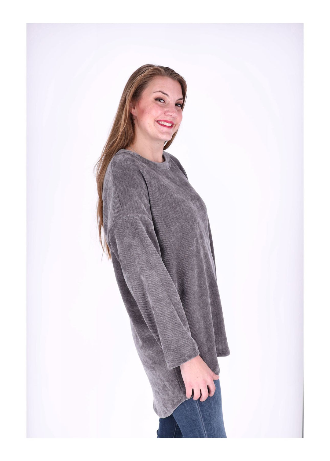 Longshirt Damen Cordoptik Splash of Color