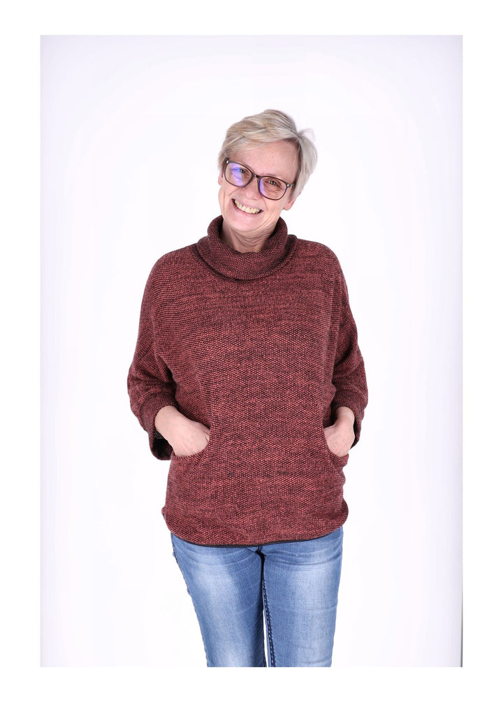 Damen Shirt mit Rollkragen in Lachs