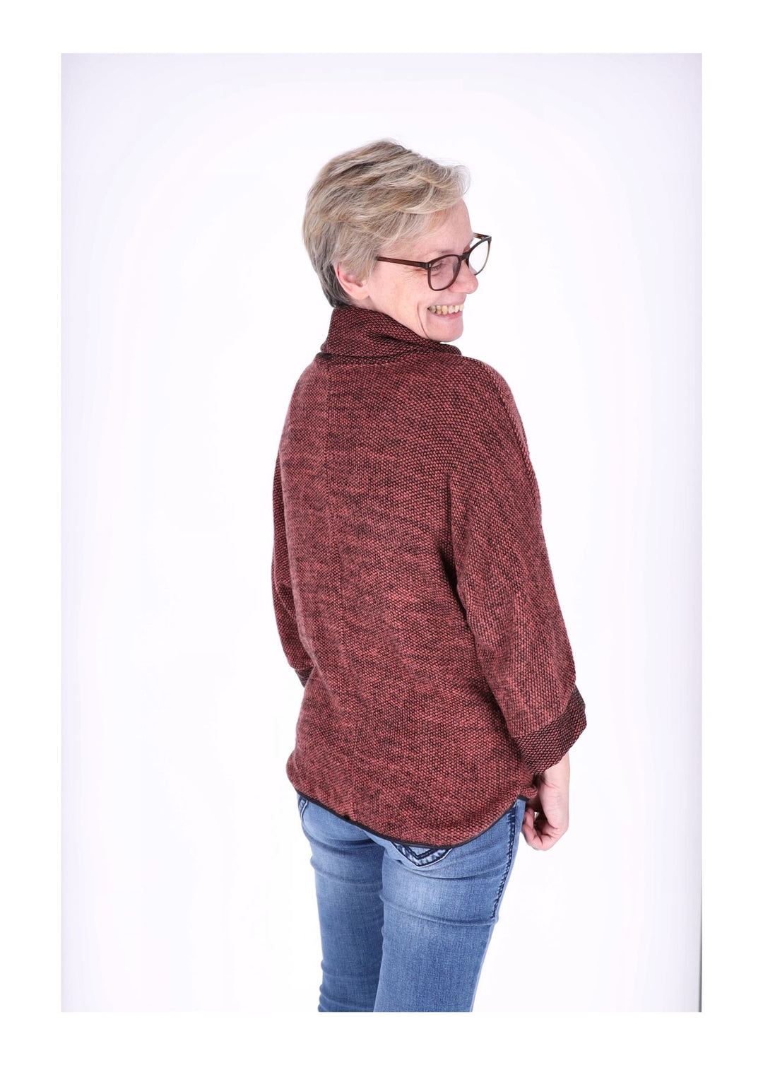 Damen Shirt mit Rollkragen in Lachs