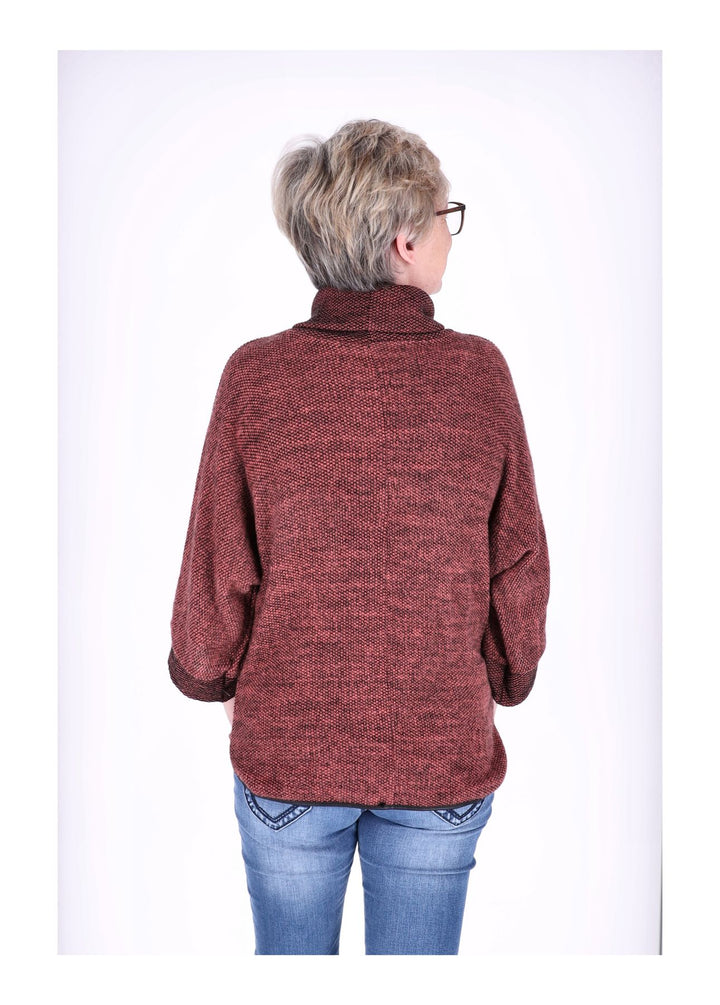 Damen Shirt mit Rollkragen in Lachs