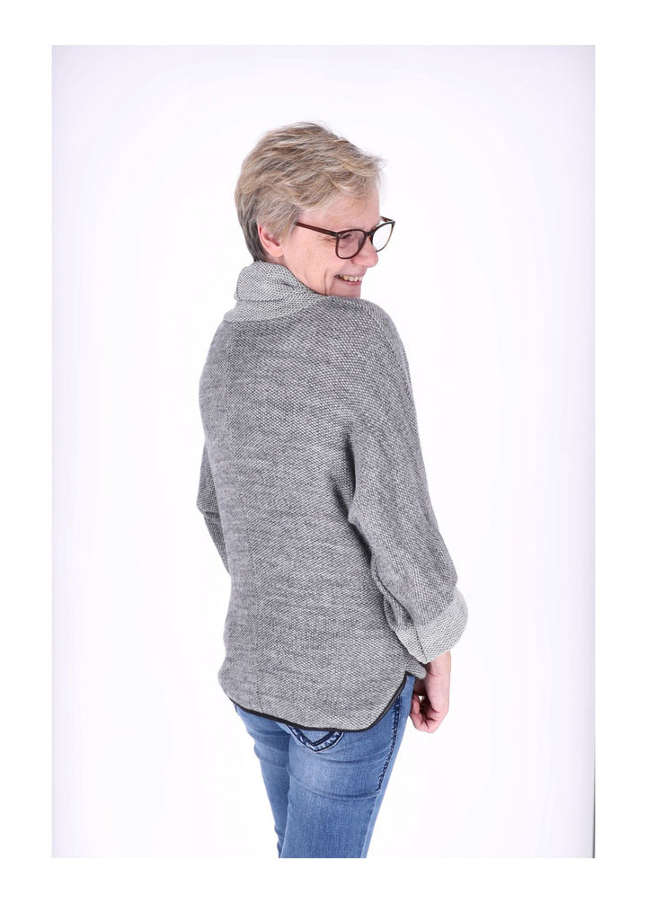 Damen Shirt mit Rollkragen in Hellgrau