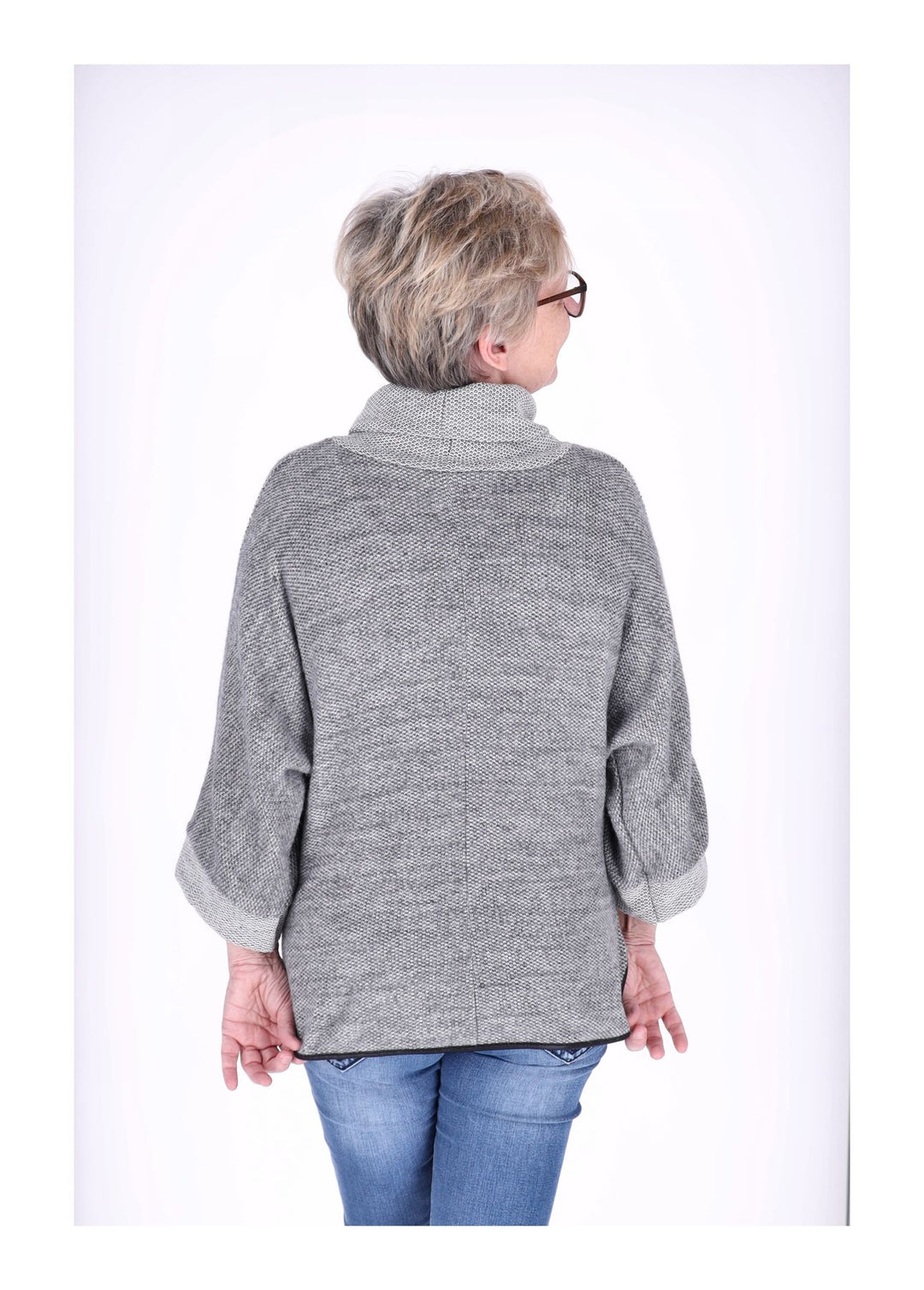 Damen Shirt mit Rollkragen in Hellgrau