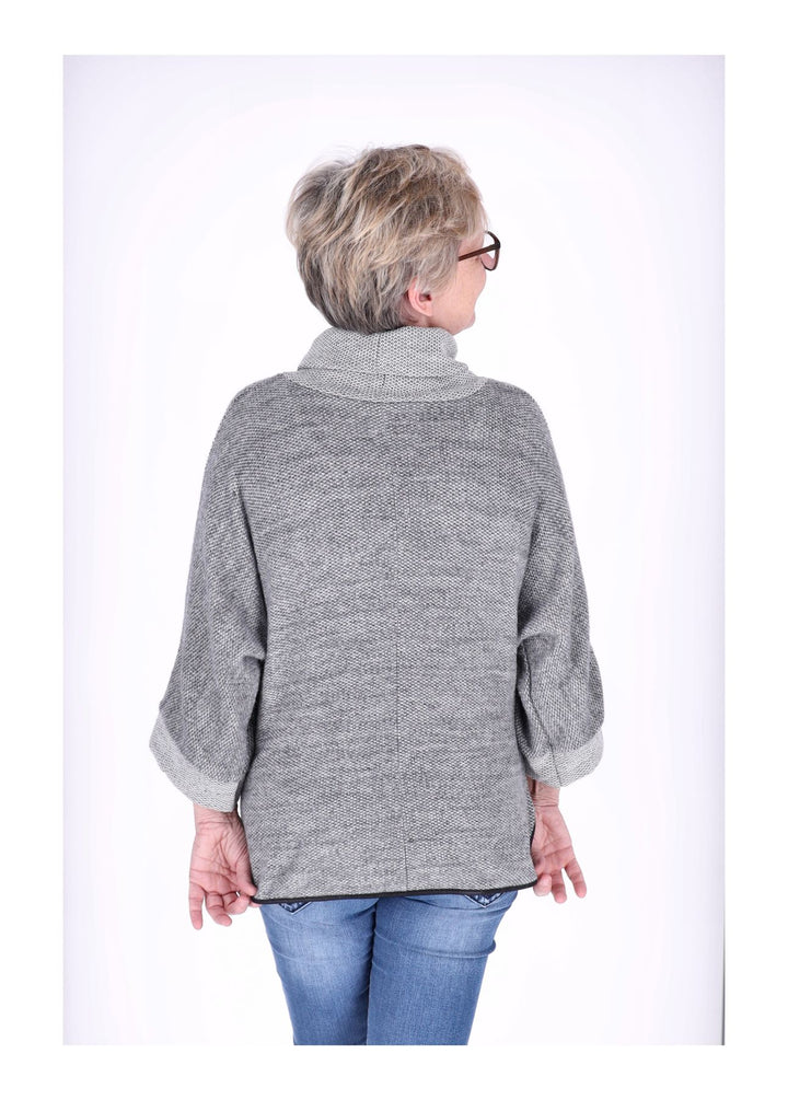 Damen Shirt mit Rollkragen in Hellgrau