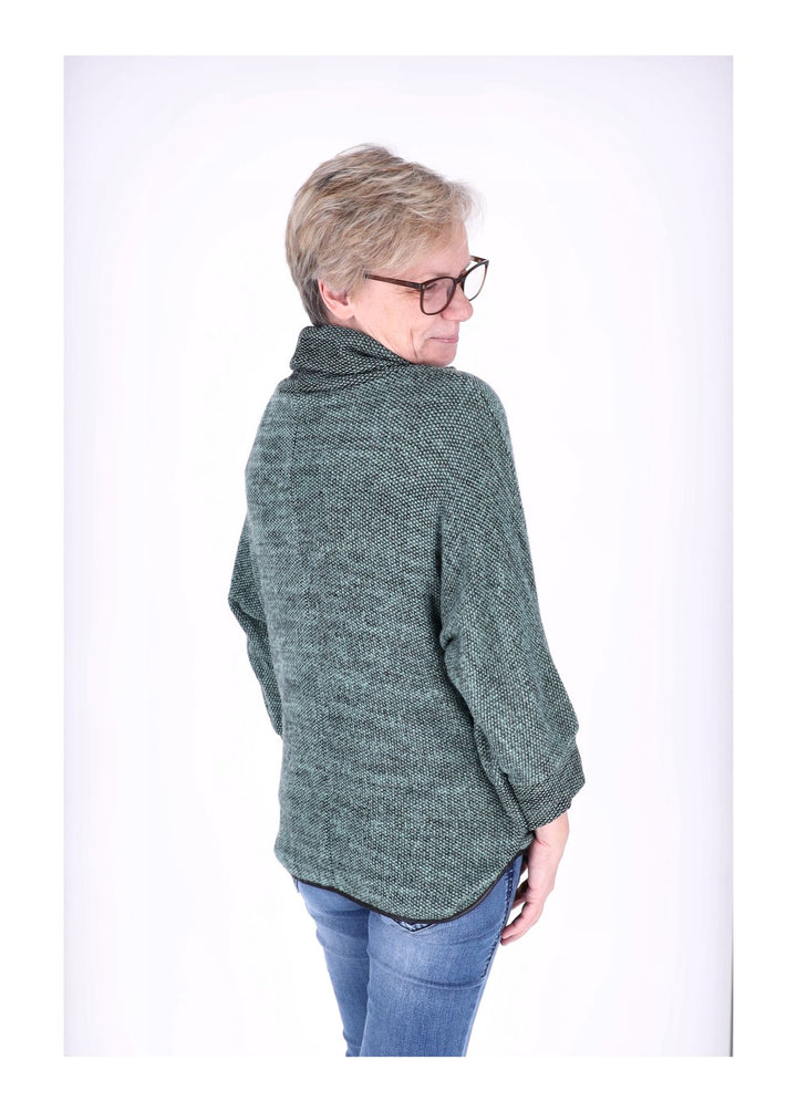 Damen Shirt mit Rollkragen in grün