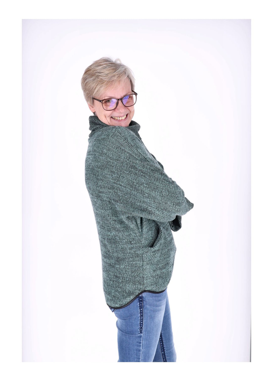 Damen Shirt mit Rollkragen in grün