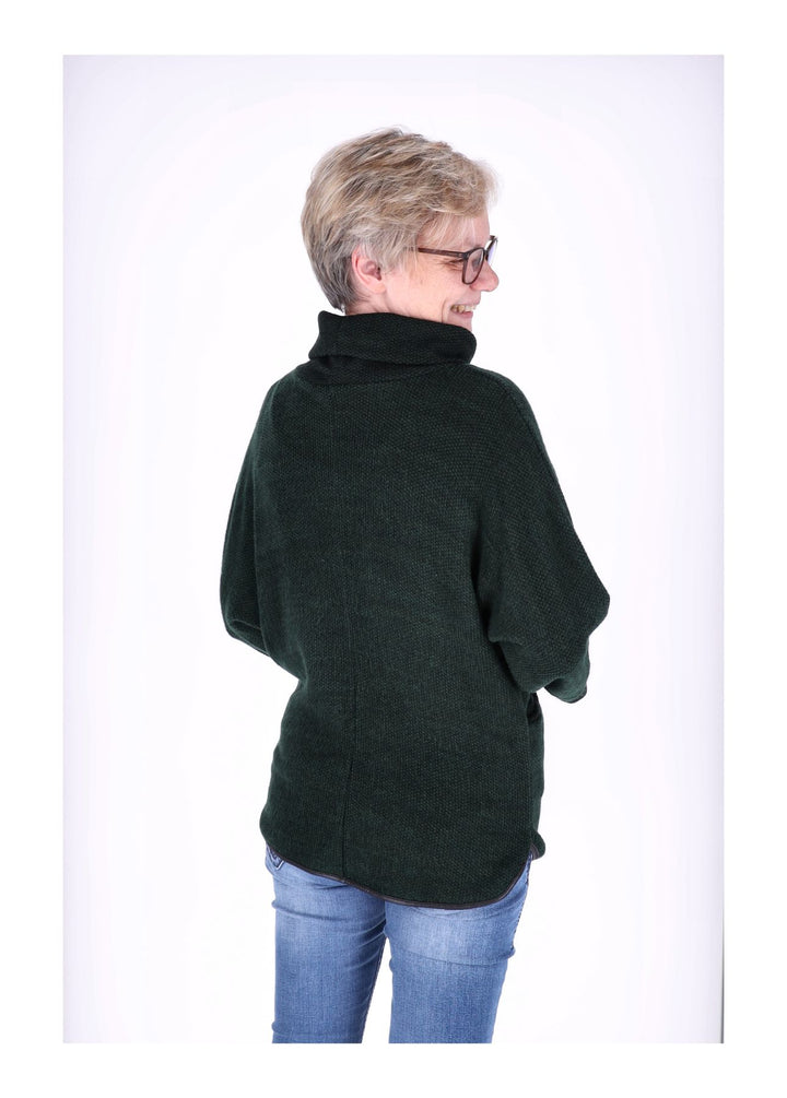 Damen Shirt mit Rollkragen in Flaschengrün