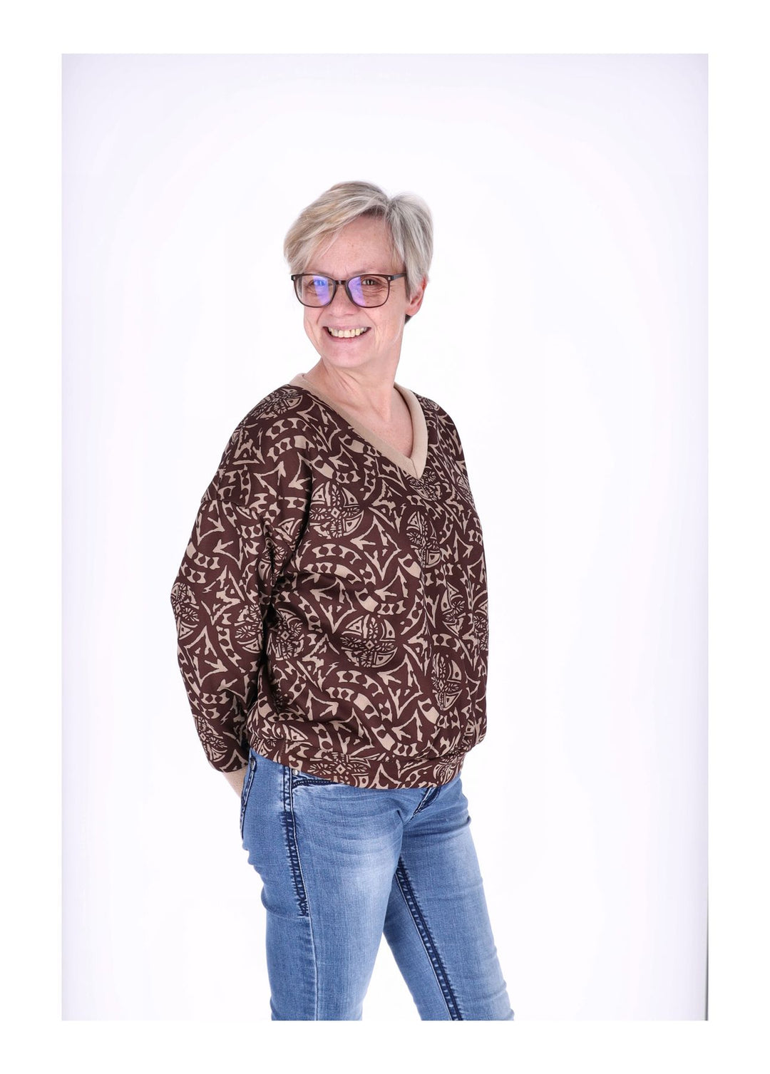 Splash of Color Damen Sweatshirt V-Ausschnitt