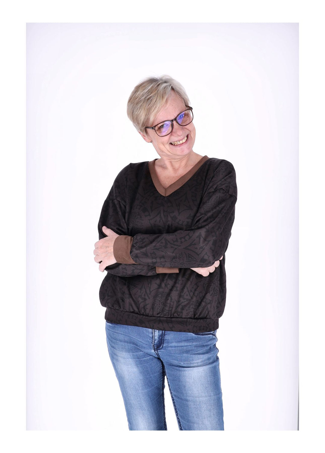Splash of Color Damen Sweatshirt V-Ausschnitt