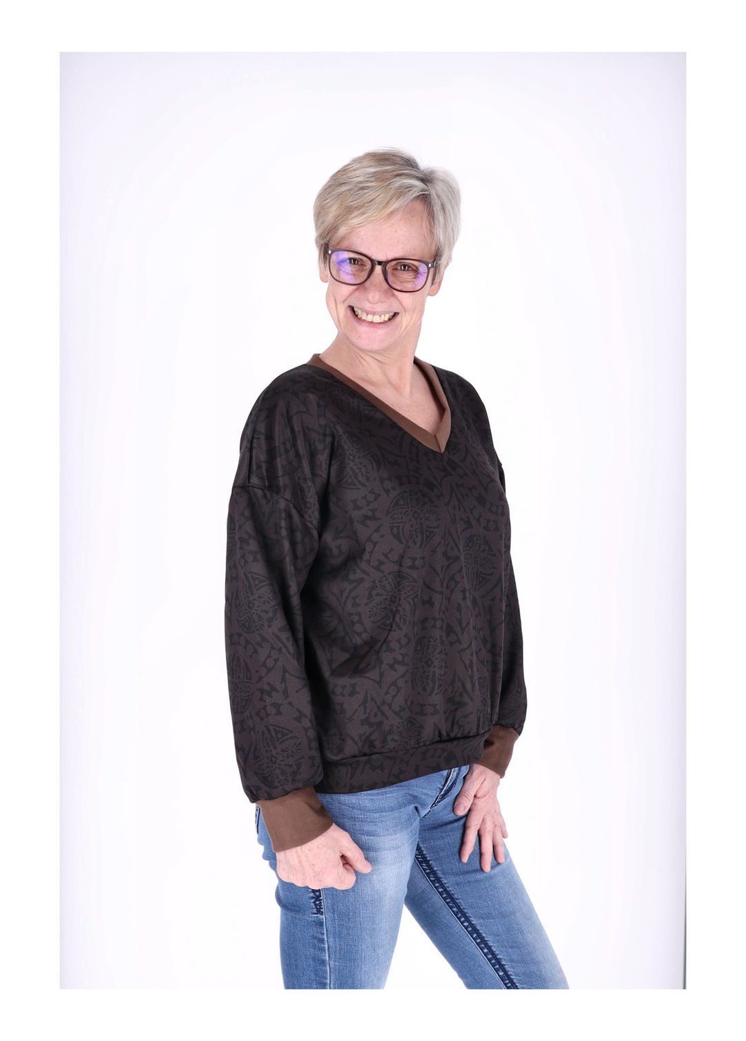 Splash of Color Damen Sweatshirt V-Ausschnitt