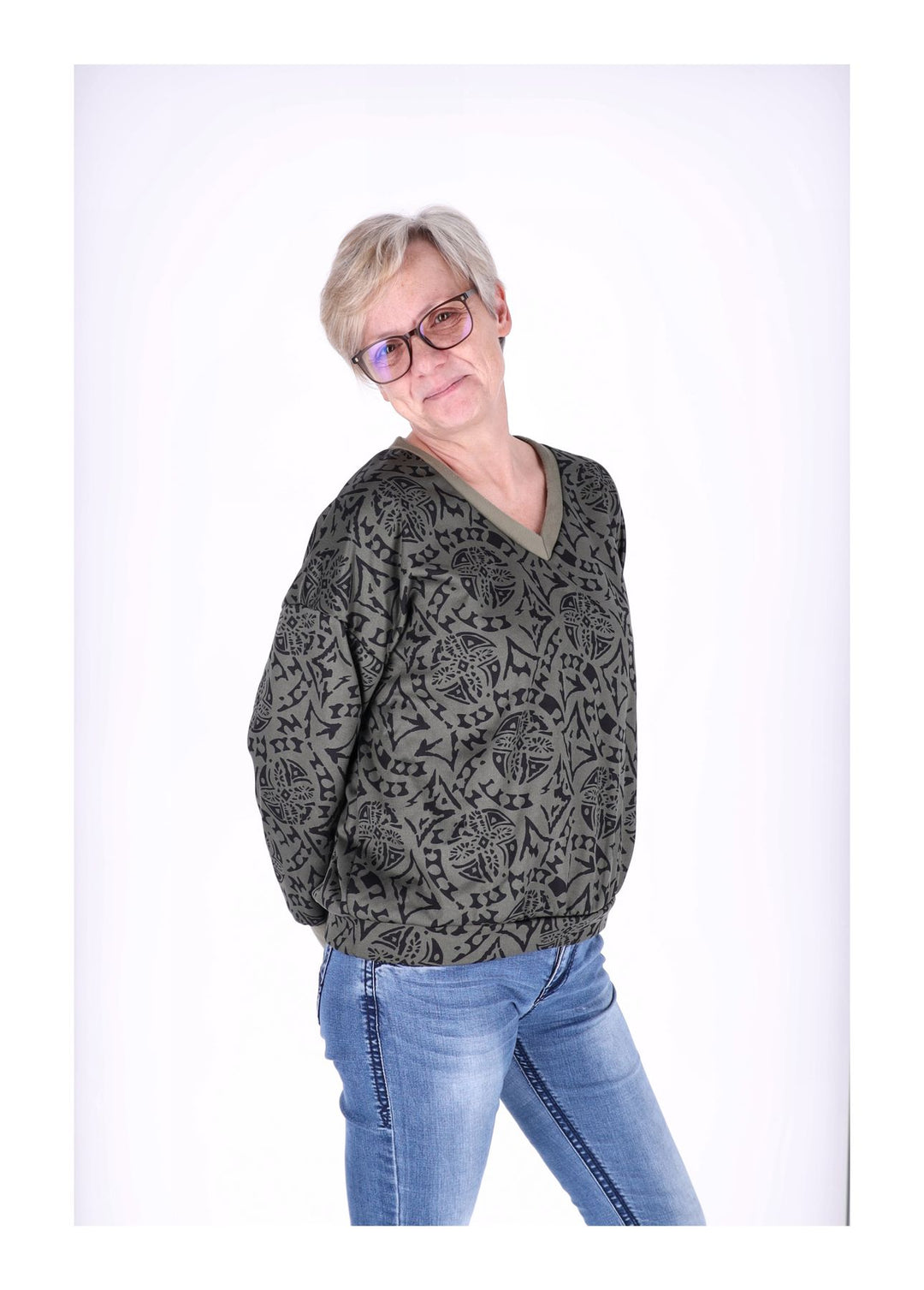 Splash of Color Damen Sweatshirt V-Ausschnitt