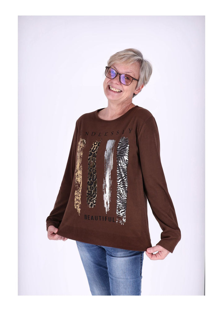 Splash of Color Damen Shirt Veloursoptik