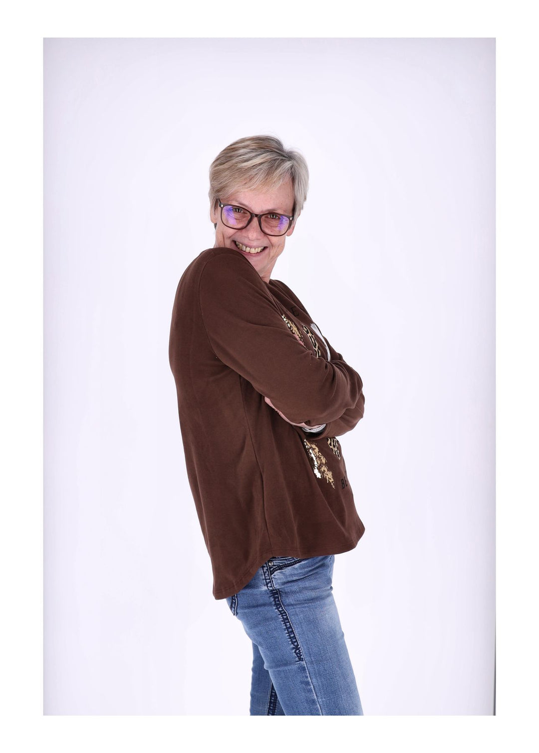 Splash of Color Damen Shirt Veloursoptik