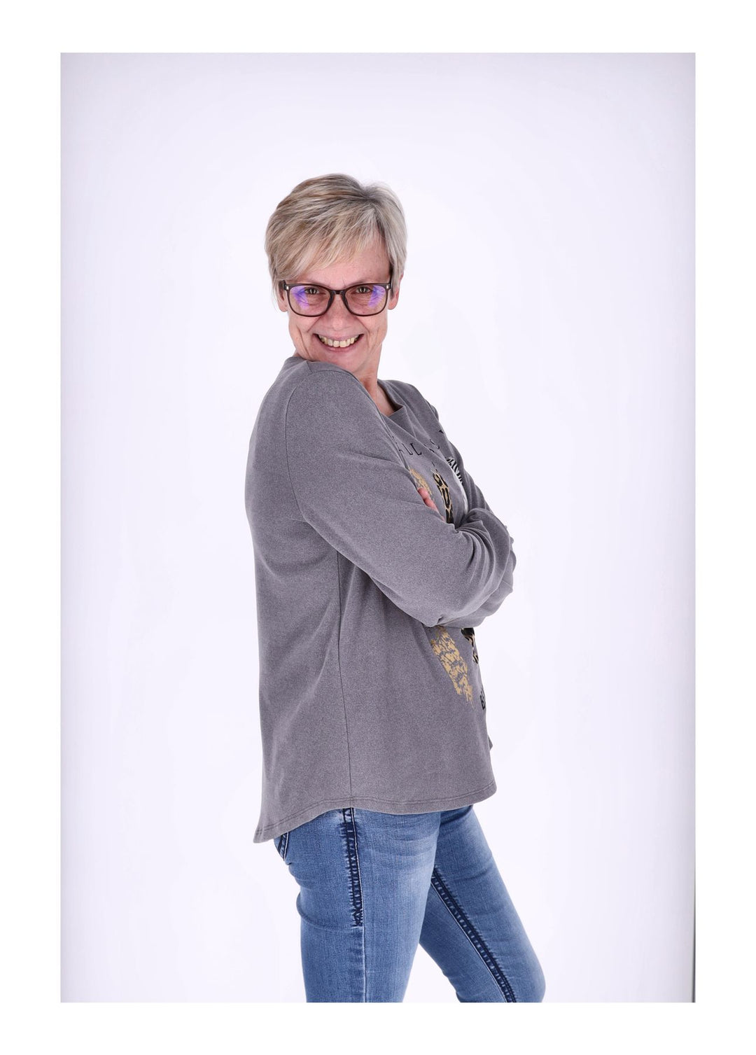 Splash of Color Damen Shirt Veloursoptik