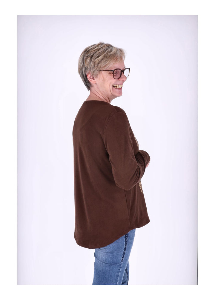 Splash of Color Damen Shirt Veloursoptik