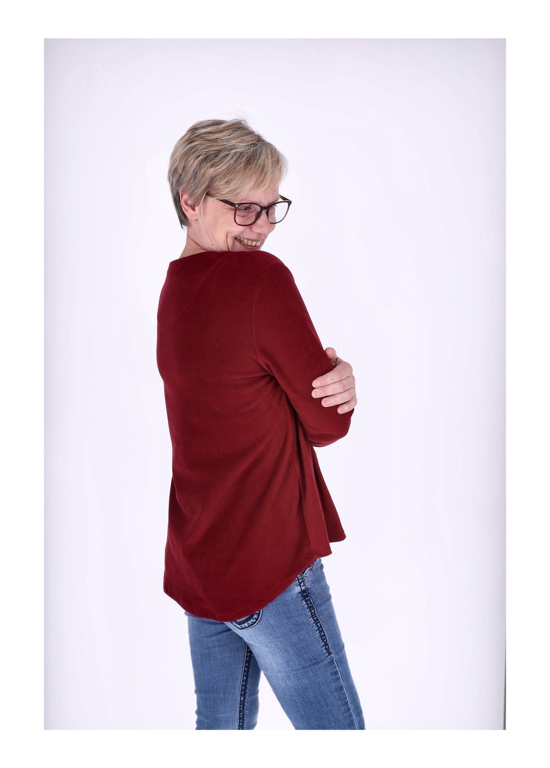 Splash of Color Damen Shirt Veloursoptik