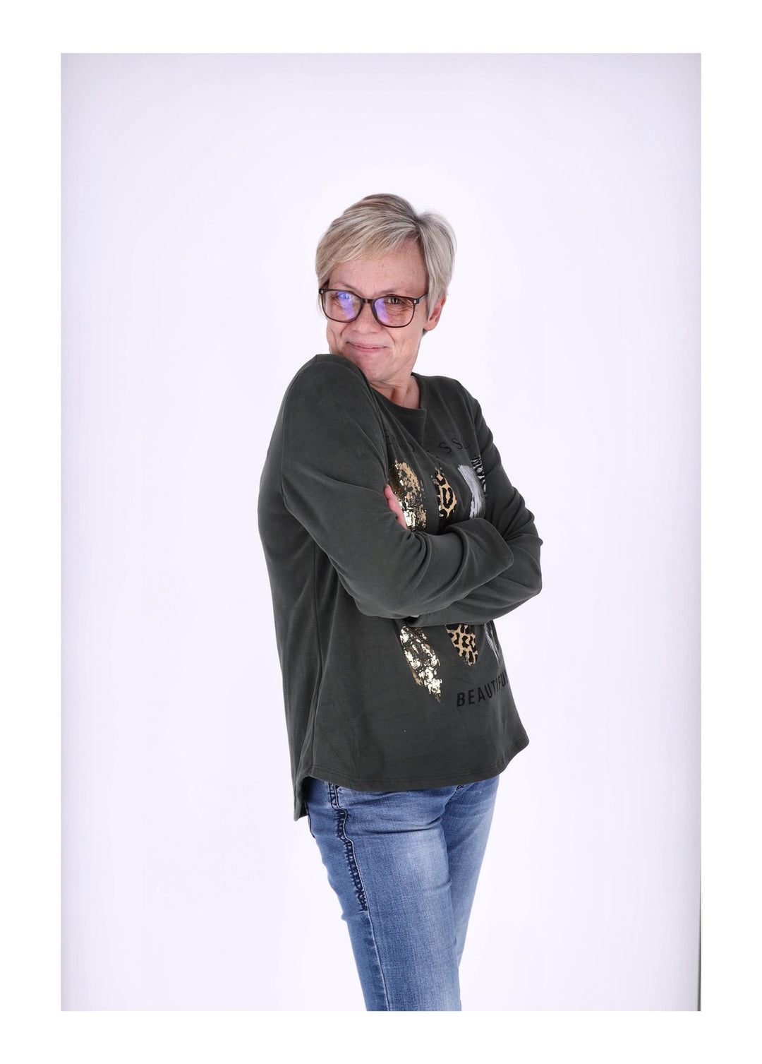 Splash of Color Damen Shirt Veloursoptik