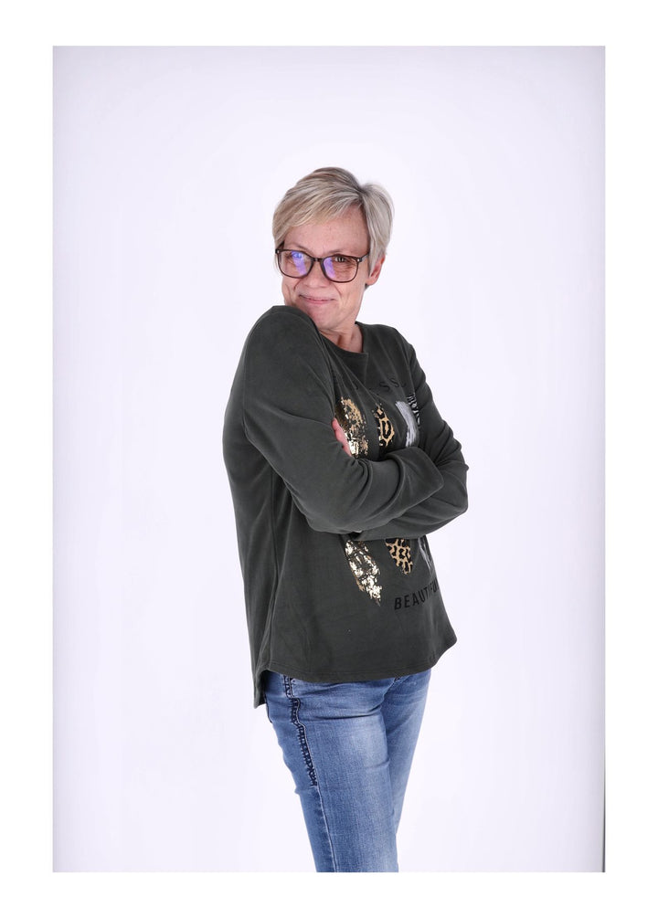 Splash of Color Damen Shirt Veloursoptik