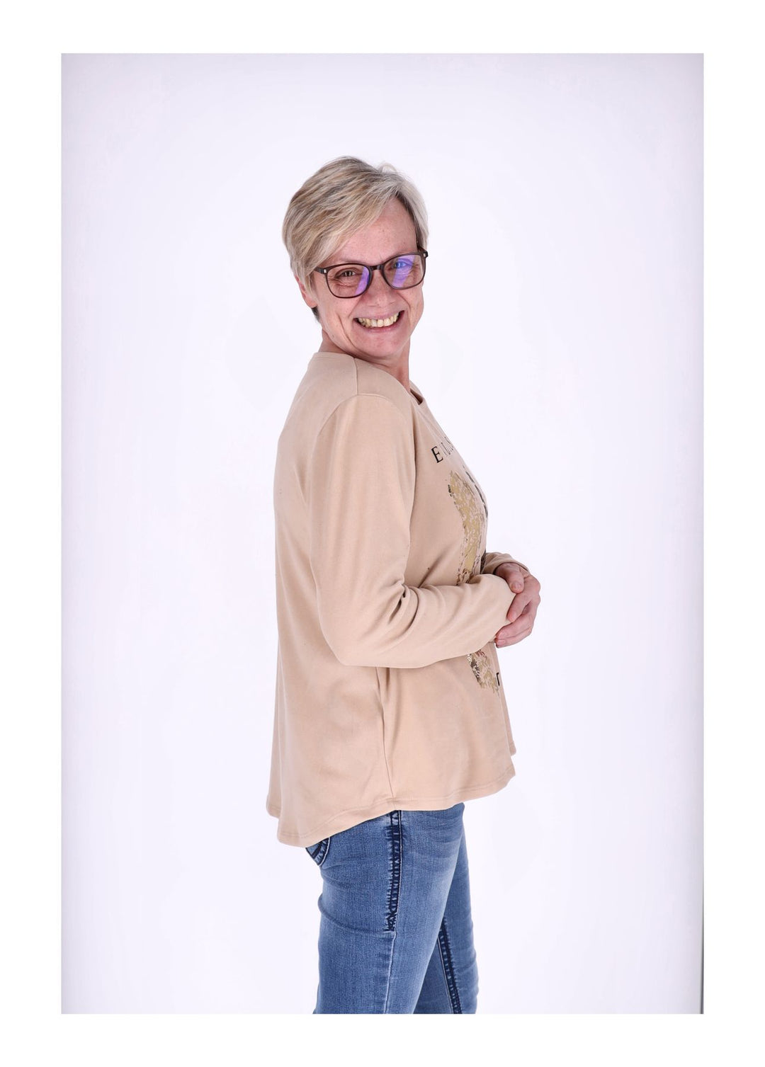 Splash of Color Damen Shirt Veloursoptik