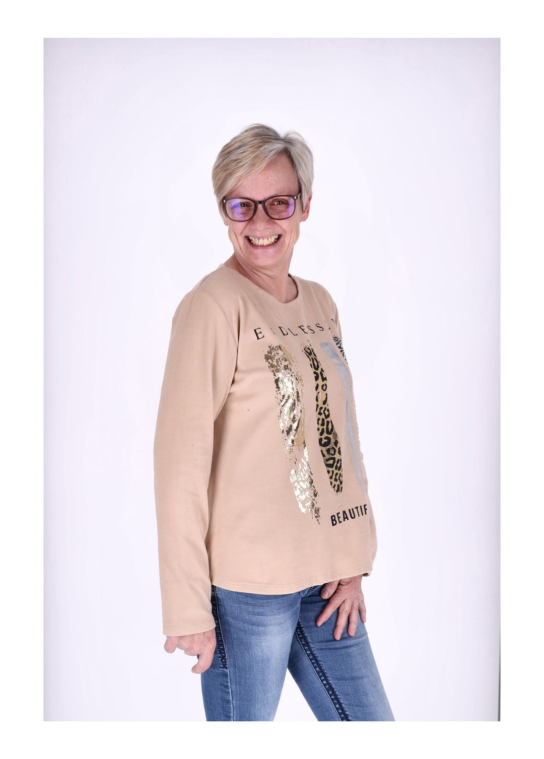 Splash of Color Damen Shirt Veloursoptik