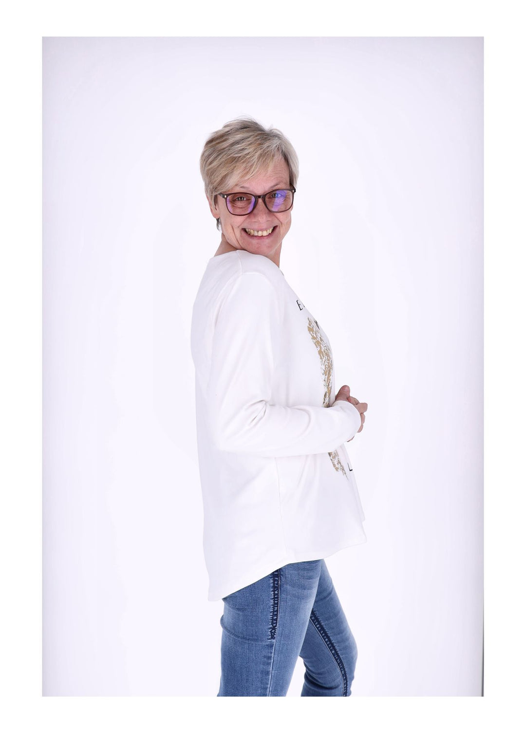 Splash of Color Damen Shirt Veloursoptik