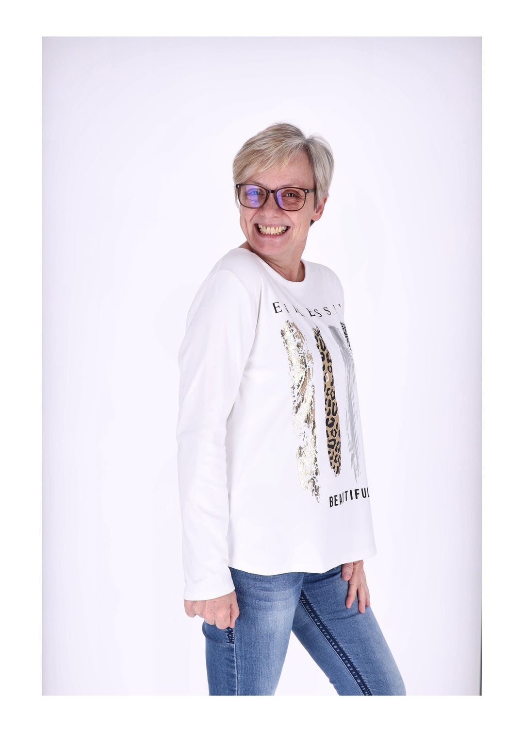 Splash of Color Damen Shirt Veloursoptik