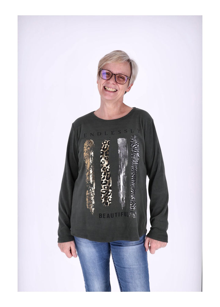 Splash of Color Damen Shirt Veloursoptik