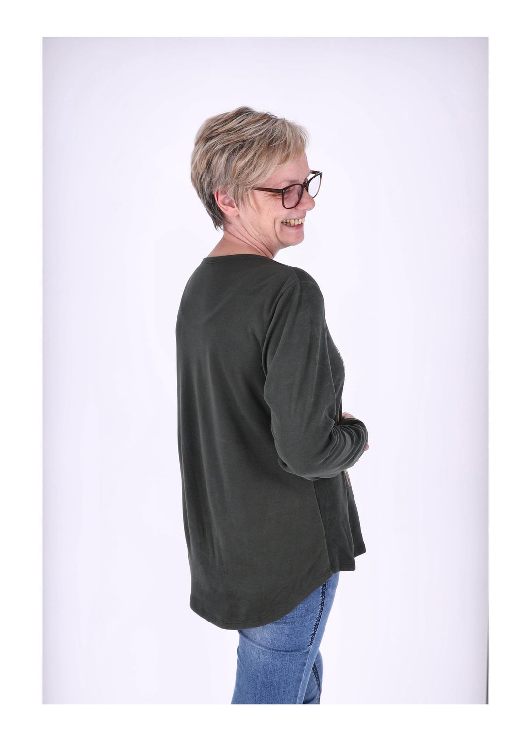Splash of Color Damen Shirt Veloursoptik