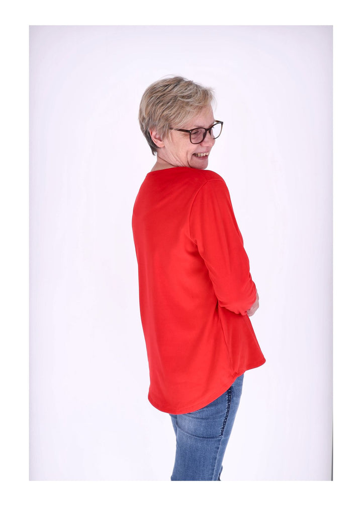 Splash of Color Damen Shirt Veloursoptik
