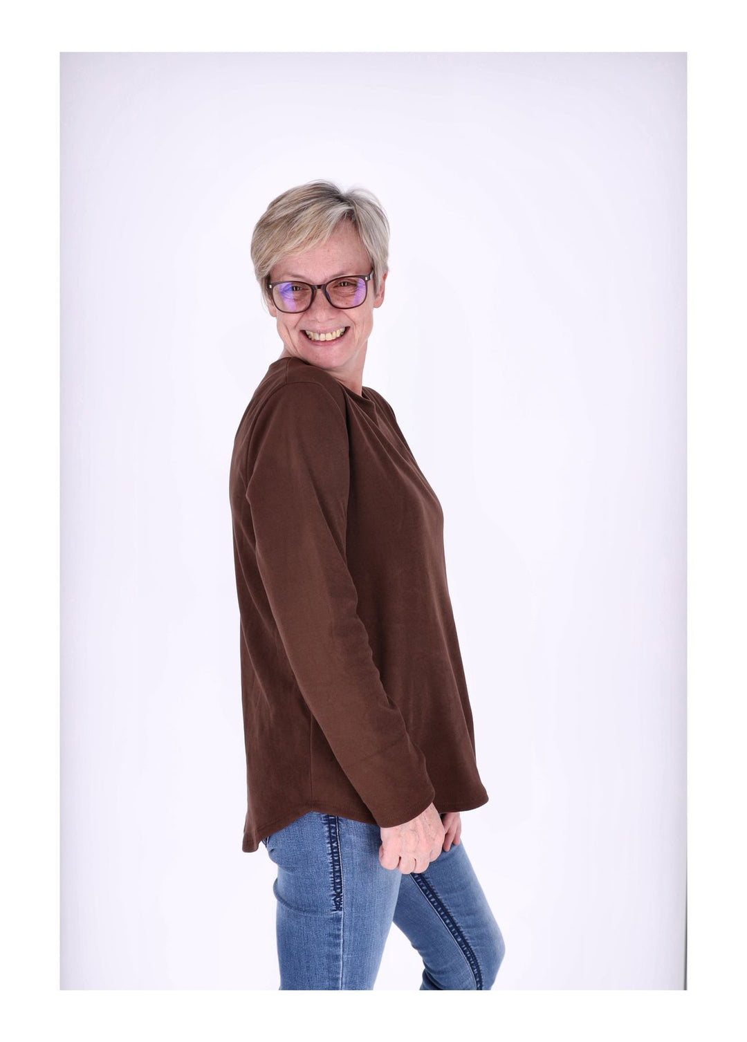 Splash of Color Damen Shirt Veloursoptik