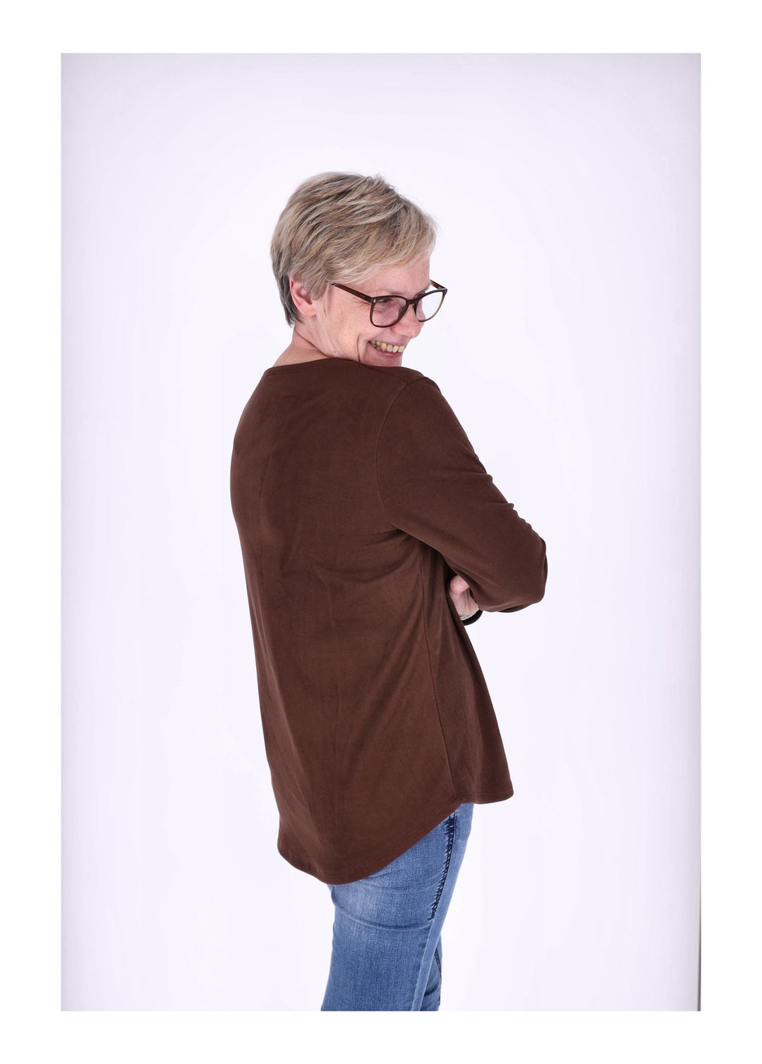Splash of Color Damen Shirt Veloursoptik