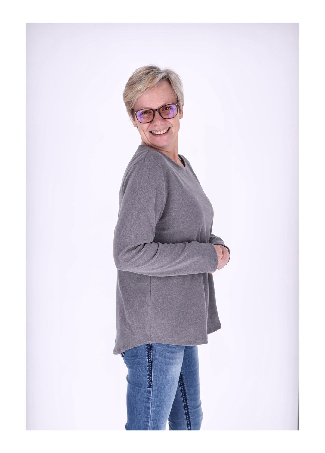 Splash of Color Damen Shirt Veloursoptik