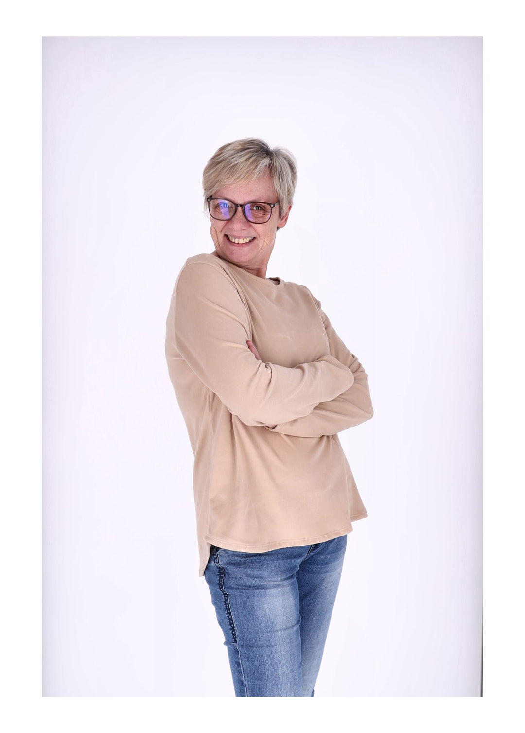 Splash of Color Damen Shirt Veloursoptik