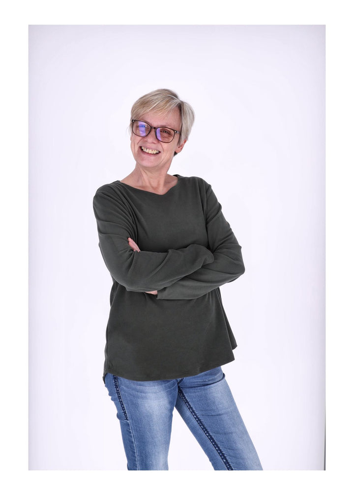 Splash of Color Damen Shirt Veloursoptik