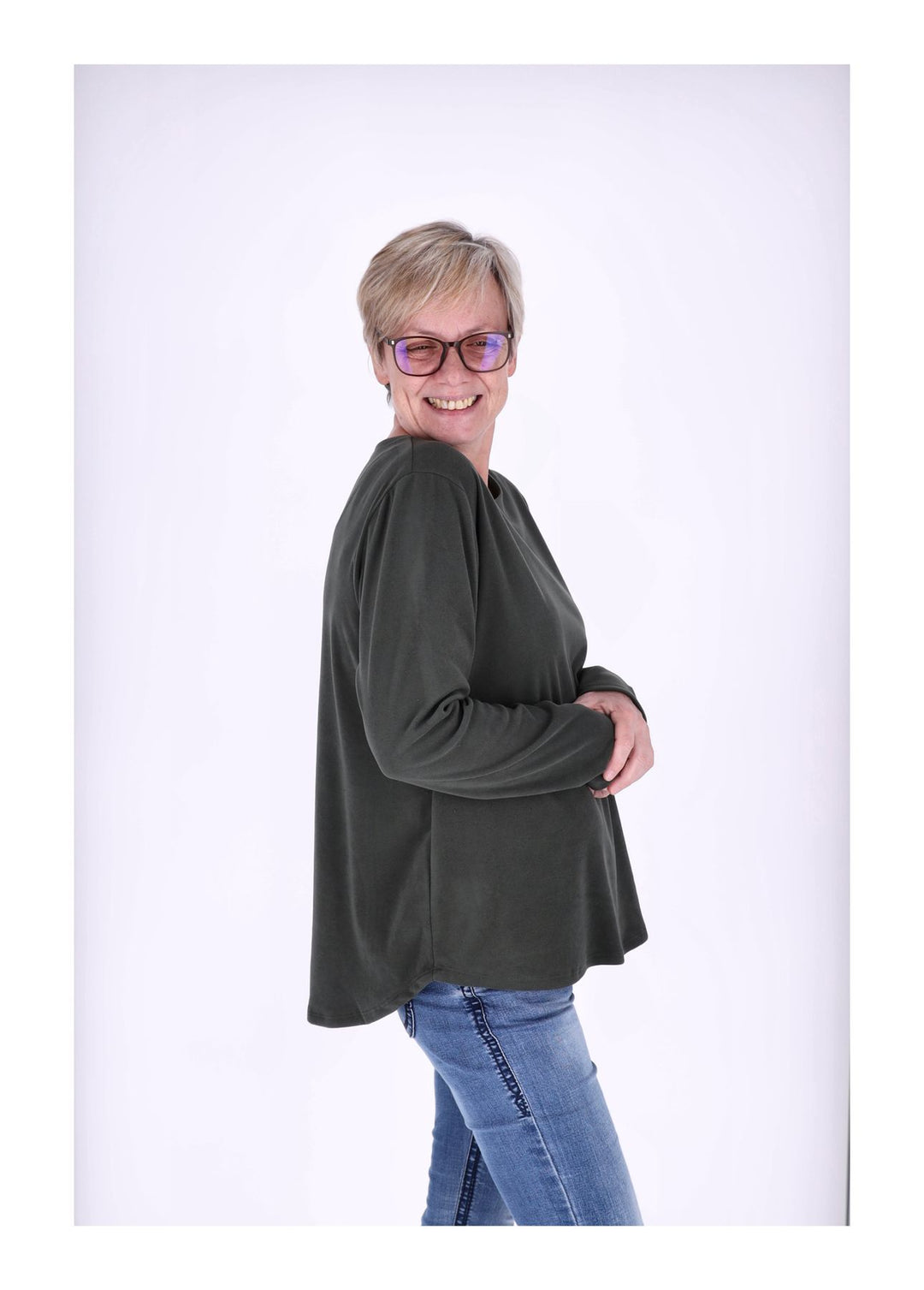 Splash of Color Damen Shirt Veloursoptik