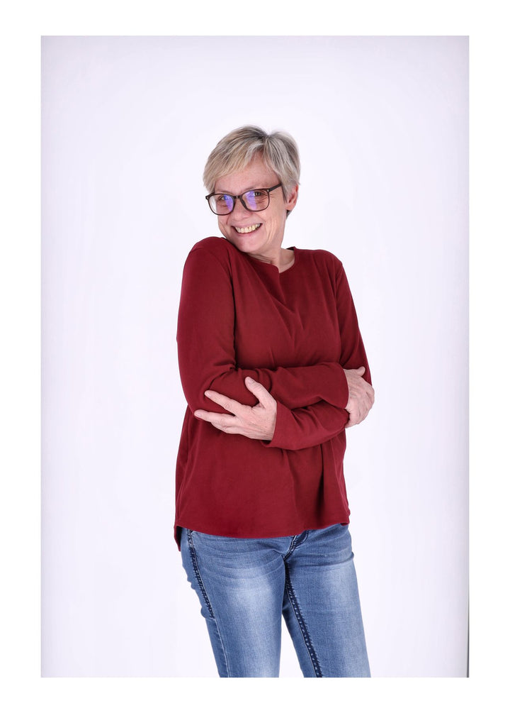 Splash of Color Damen Shirt Veloursoptik