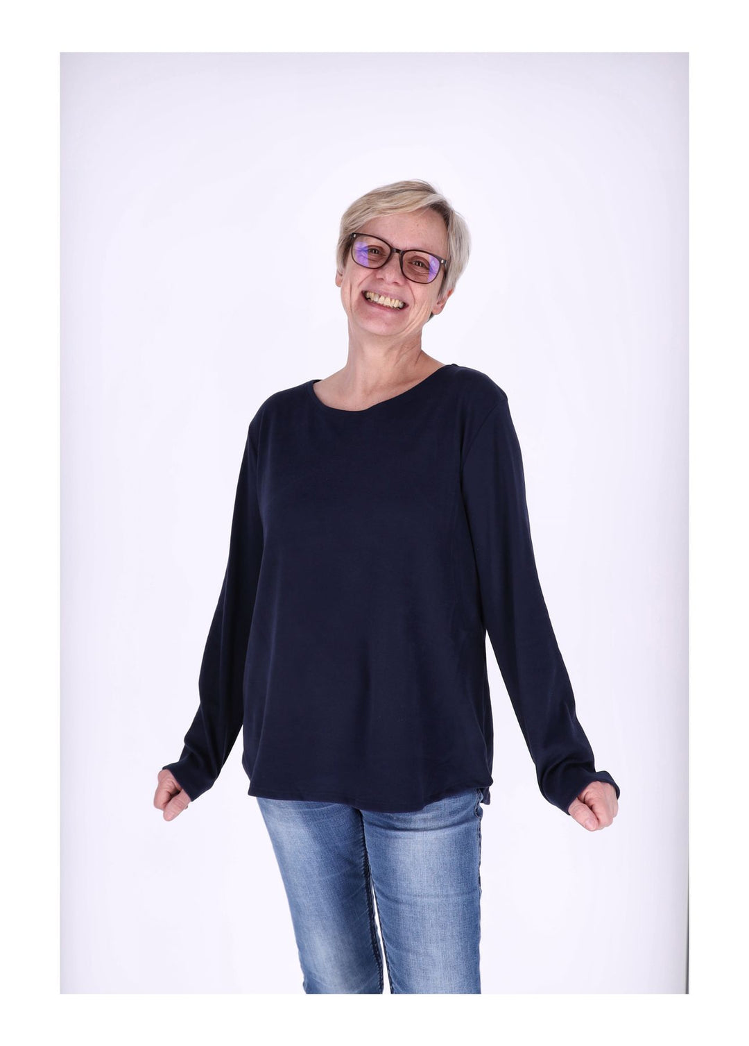 Splash of Color Damen Shirt Veloursoptik