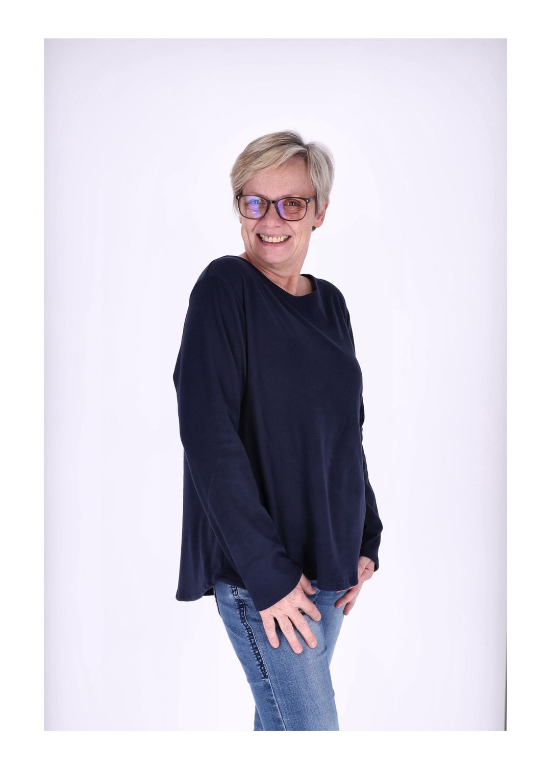 Splash of Color Damen Shirt Veloursoptik