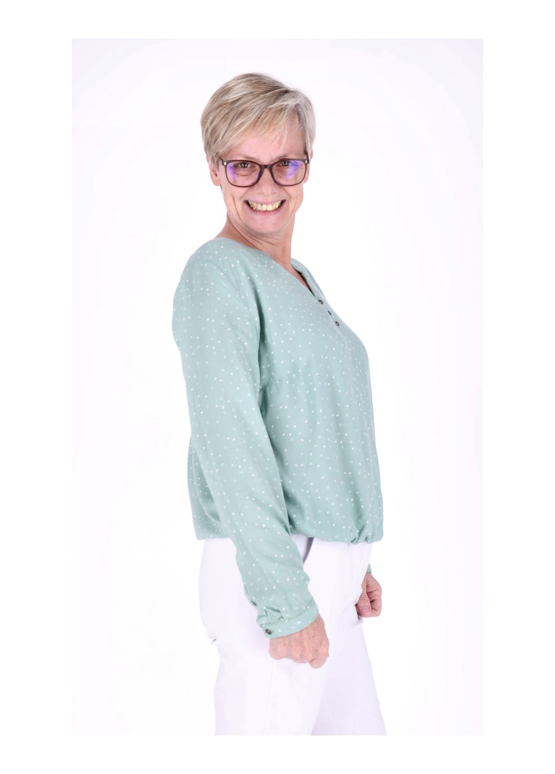 Splash of Color Bluse Herzen