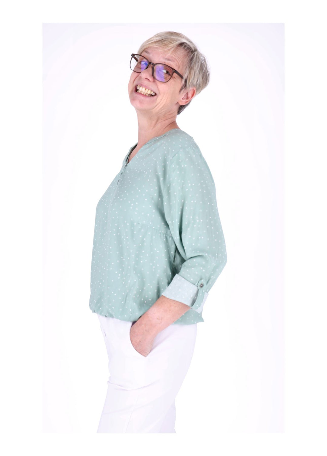 Splash of Color Bluse Herzen