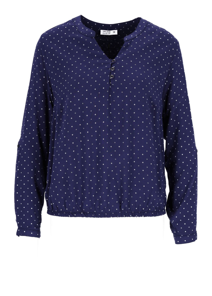 Splash of Color Karo-Bluse
